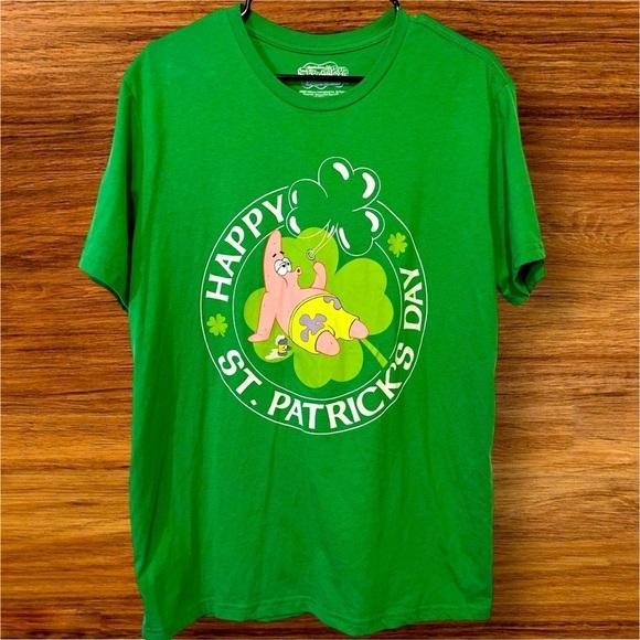 MEN'S PATRICK STARFISH ST. PATRICK'S DAY T-SHIRT SZ LARGE - Picture 1 of 3